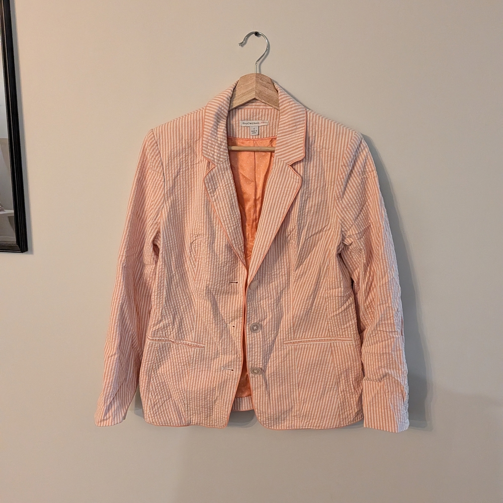 Women's Striped Peach Blazer